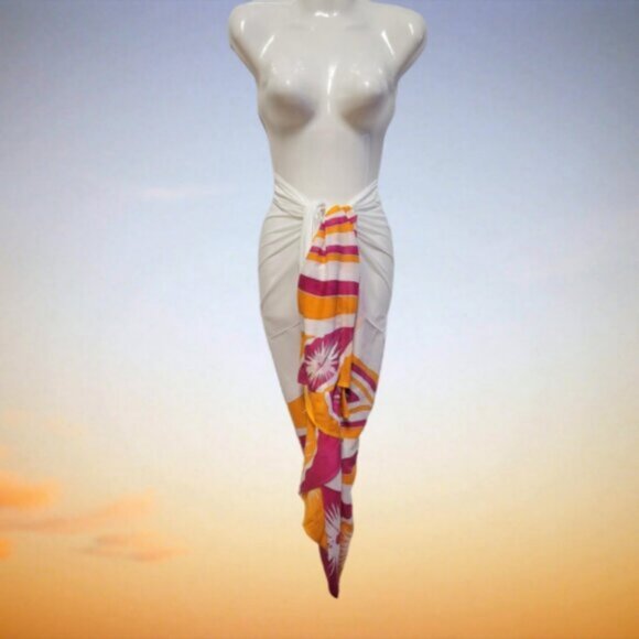 Womens Sarong Cotton Wrap Handpainted Batik Wrapskirt Beach Pareo Beachwear -NEW - Picture 5 of 7